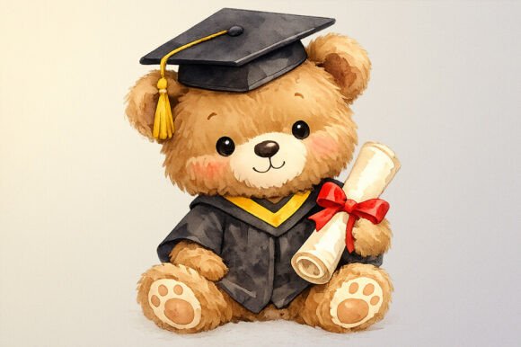 Download Whimsical Graduation Bear PNG Clipart - Grad Collection