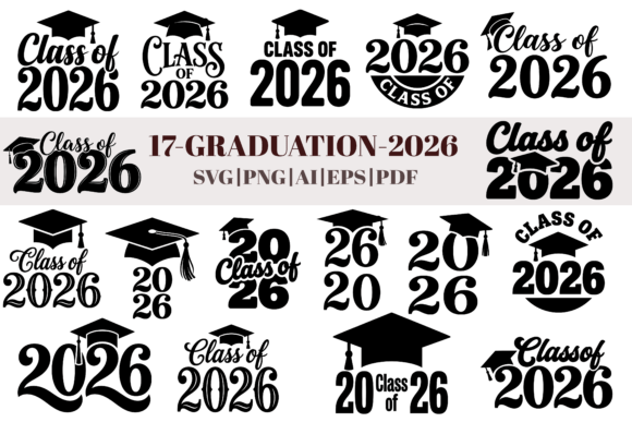 Download Class of 2026 Graduation SVG Bundle - Grad Collection