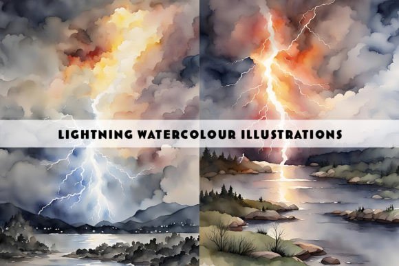 Download Lightning Watercolour Duo Paintings - Paintings Collection