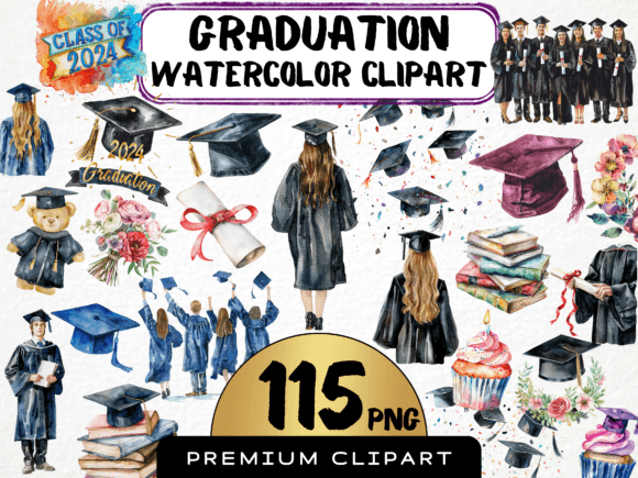 Download Graduation Clipart Bundle - Grad Collection